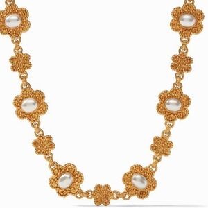 Julie Vos Colette Elegant Gold and Cream Floral Necklace